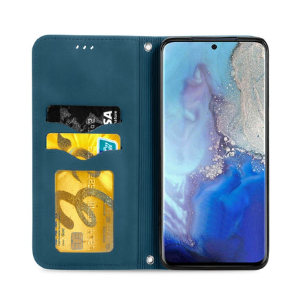 For Samsung Galaxy S20 Retro Skin Feel Business Magnetic Horizontal Flip Leather Case with Holder & Card Slots & Wallet & Photo Frame(Blue)-garmade.com