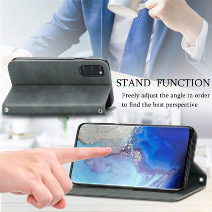 For Samsung Galaxy S20 Retro Skin Feel Business Magnetic Horizontal Flip Leather Case with Holder & Card Slots & Wallet & Photo Frame(Grey)-garmade.com