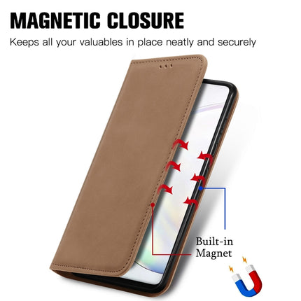 For Samsung Galaxy S20 Retro Skin Feel Business Magnetic Horizontal Flip Leather Case with Holder & Card Slots & Wallet & Photo Frame(Brown)-garmade.com