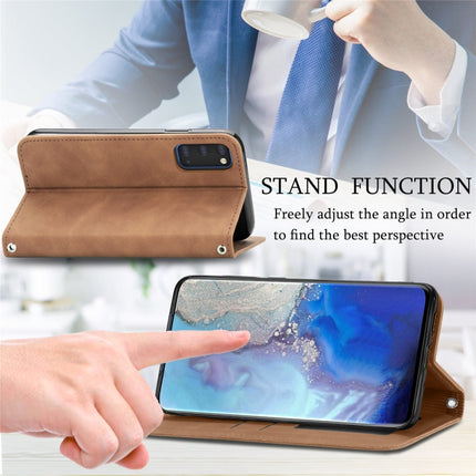 For Samsung Galaxy S20 Retro Skin Feel Business Magnetic Horizontal Flip Leather Case with Holder & Card Slots & Wallet & Photo Frame(Brown)-garmade.com