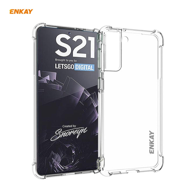 For Samsung Galaxy S21 5G Hat-Prince ENKAY Clear TPU Shockproof Case Soft Anti-slip Cover-garmade.com
