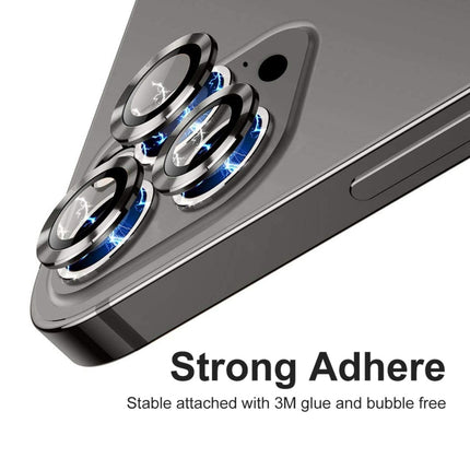 For iPhone 12 Pro ENKAY Hat-Prince Aluminium Alloy + Tempered Glass Camera Lens Cover Full Coverage Protector(Black)-garmade.com