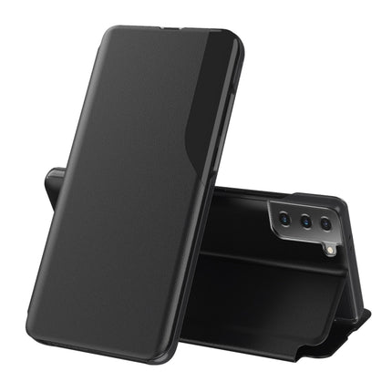 For Samsung Galaxy S21 5G Attraction Flip Holder Leather Phone Case(Black)-garmade.com