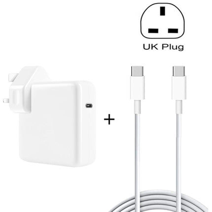 PD-96W 96W PD USB-C / Type-C Laptop Adapter + 2m 5A USB-C / Type-C to USB-C / Type-C Fast Charging Cable for MacBook Pro, Plug Size:UK Plug-garmade.com