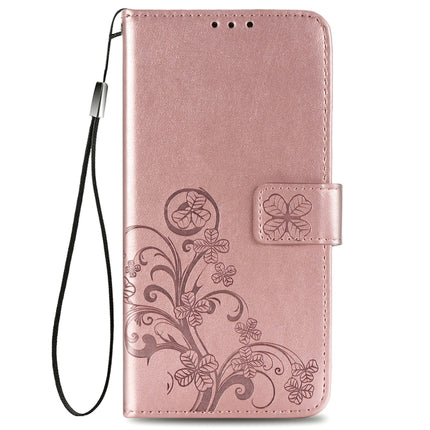 Four-leaf Clasp Embossed Buckle Mobile Phone Protection Leather Case with Lanyard & Card Slot & Wallet & Bracket Function For Samsung Galaxy S21 Ultra 5G(Rose Gold)-garmade.com