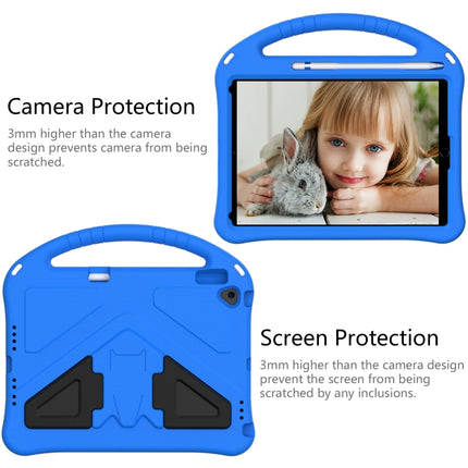 For iPad 10.2 2021 / 2020 / 2019 EVA Flat Anti Falling Protective Case Shell with Holder(Blue)-garmade.com