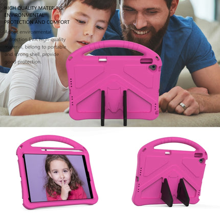 For iPad 10.2 2021 / 2020 / 2019 EVA Flat Anti Falling Protective Case Shell with Holder(RoseRed)-garmade.com