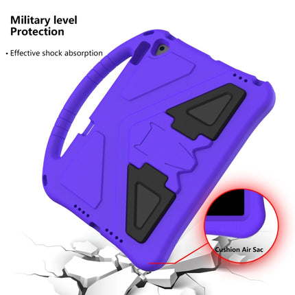 For iPad 10.2 2021 / 2020 / 2019 EVA Flat Anti Falling Protective Case Shell with Holder(Purple)-garmade.com