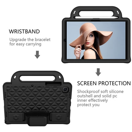 For Galaxy Tab S6 Lite P610/P615 Diamond Series EVA Anti-Fall Shockproof Sleeve Protective Shell Case with Holder & Strap(Black)-garmade.com