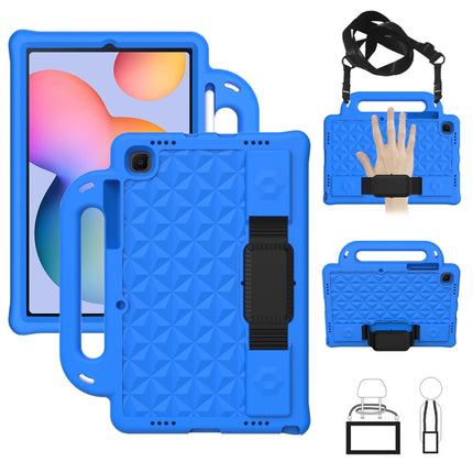 For Galaxy Tab S6 Lite P610/P615 Diamond Series EVA Anti-Fall Shockproof Sleeve Protective Shell Case with Holder & Strap(Blue)-garmade.com