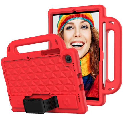 For Galaxy Tab S6 Lite P610/P615 Diamond Series EVA Anti-Fall Shockproof Sleeve Protective Shell Case with Holder & Strap(Red)-garmade.com