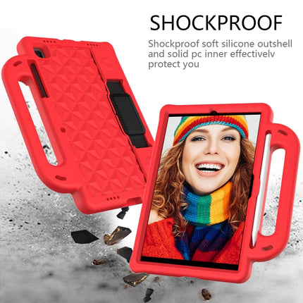 For Galaxy Tab S6 Lite P610/P615 Diamond Series EVA Anti-Fall Shockproof Sleeve Protective Shell Case with Holder & Strap(Red)-garmade.com