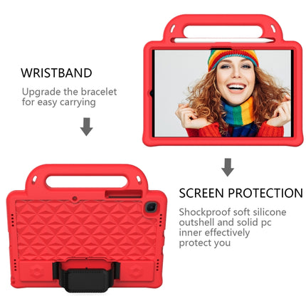 For Galaxy Tab S6 Lite P610/P615 Diamond Series EVA Anti-Fall Shockproof Sleeve Protective Shell Case with Holder & Strap(Red)-garmade.com