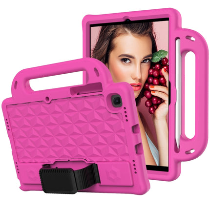 For Galaxy Tab S6 Lite P610/P615 Diamond Series EVA Anti-Fall Shockproof Sleeve Protective Shell Case with Holder & Strap(Rose Red)-garmade.com