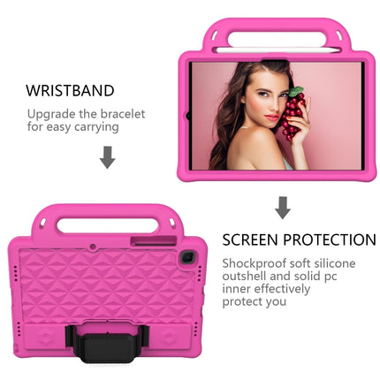 For Galaxy Tab S6 Lite P610/P615 Diamond Series EVA Anti-Fall Shockproof Sleeve Protective Shell Case with Holder & Strap(Rose Red)-garmade.com