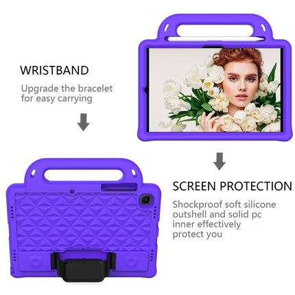 For Galaxy Tab S6 Lite P610/P615 Diamond Series EVA Anti-Fall Shockproof Sleeve Protective Shell Case with Holder & Strap(Purple)-garmade.com