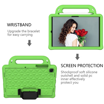For Galaxy Tab S6 Lite P610/P615 Diamond Series EVA Anti-Fall Shockproof Sleeve Protective Shell Case with Holder & Strap(Green)-garmade.com