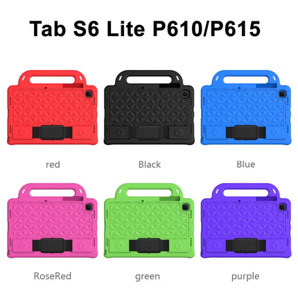 For Galaxy Tab S6 Lite P610/P615 Diamond Series EVA Anti-Fall Shockproof Sleeve Protective Shell Case with Holder & Strap(Green)-garmade.com
