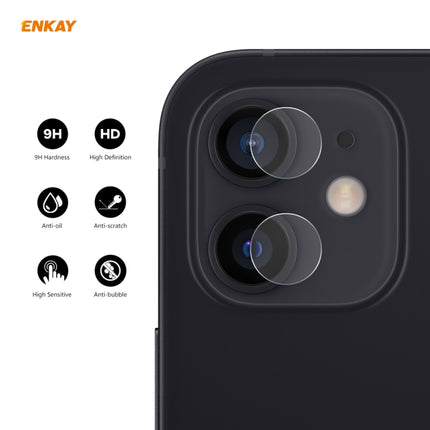 1 Set For iPhone 12 / 12 mini ENKAY Hat-Prince 0.2mm 9H 2.15D Round Edge Rear Camera Lens Tempered Glass Film 2 PCS/Set-garmade.com