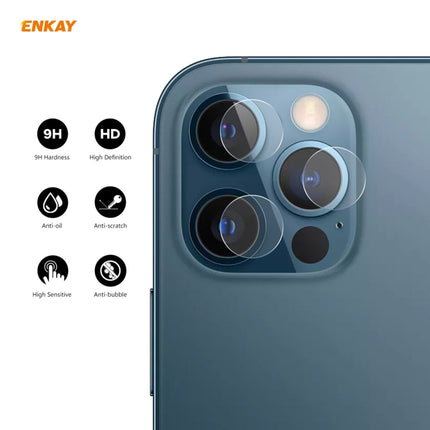 1 Set For iPhone 12 Pro / 12 Pro Max ENKAY Hat-Prince 0.2mm 9H 2.15D Round Edge Rear Camera Lens Tempered Glass Film 3 PCS/Set-garmade.com