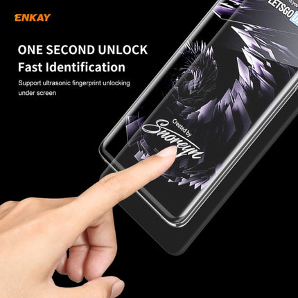 For Samsung Galaxy S21 Ultra 5G Hat-Prince ENKAY Clear TPU Shockproof Case Soft Anti-slip Cover + 3D Full Screen PET Curved Hot Bending HD Screen Protector Soft Film, Support Fingerprint Unlock-garmade.com