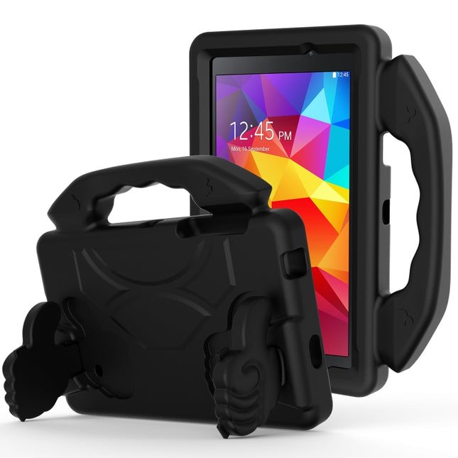 For Galaxy Tab 4 7.0 T230 / T231 EVA Material Children Flat Anti Falling Cover Protective Shell With Thumb Bracket(Black)-garmade.com