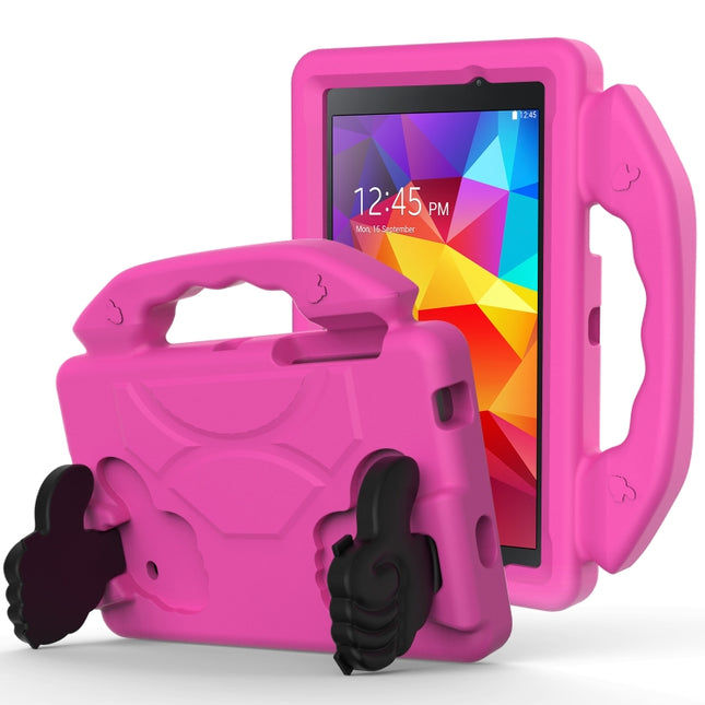 For Galaxy Tab 4 7.0 T230 / T231 EVA Material Children Flat Anti Falling Cover Protective Shell With Thumb Bracket(RoseRed)-garmade.com
