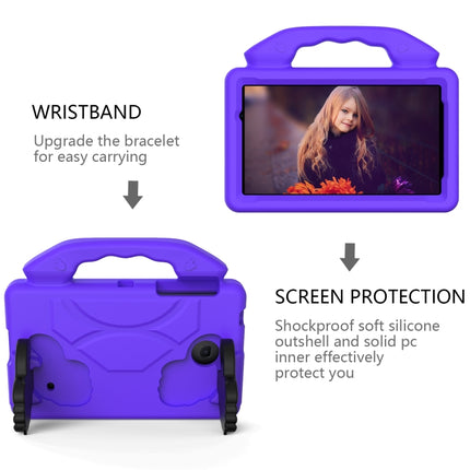 For Galaxy Tab 4 7.0 T230 / T231 EVA Material Children Flat Anti Falling Cover Protective Shell With Thumb Bracket(Purple)-garmade.com