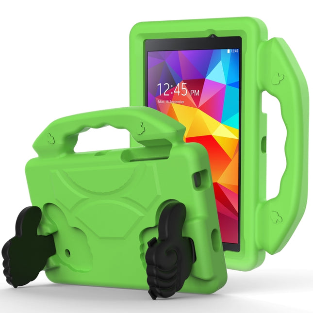 For Galaxy Tab 4 7.0 T230 / T231 EVA Material Children Flat Anti Falling Cover Protective Shell With Thumb Bracket(Green)-garmade.com