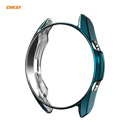 For Samsung Galaxy Watch 3 41mm 2 in 1 ENKAY Hat-Prince Electroplate Soft TPU Case + 0.2mm 9H 2.15D Curved Edge Tempered Glass Film(Cyan)-garmade.com