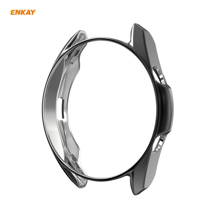 For Samsung Galaxy Watch 3 45mm 2 in 1 ENKAY Hat-Prince Electroplate Soft TPU Case + 0.2mm 9H 2.15D Curved Edge Tempered Glass Film(Black)-garmade.com