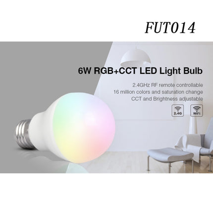 FUT014 E26 / E27 6W RGB + CCT Led Bulb Smart Phone APP WIFI LED Light White Warm Light Dimmable-garmade.com