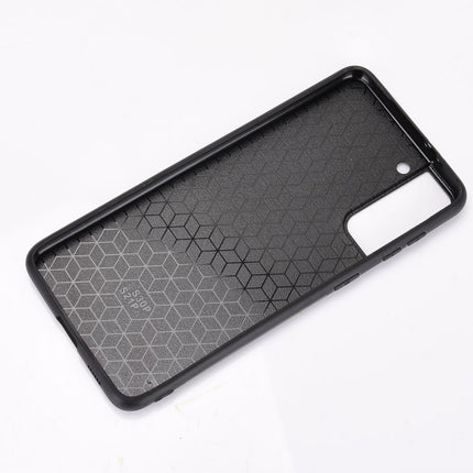 For Samsung Galaxy S21 5G Shockproof Sewing Cow Pattern Skin PC + PU + TPU Case(Black)-garmade.com