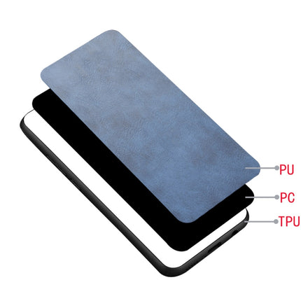 For Samsung Galaxy S21 5G Shockproof Sewing Cow Pattern Skin PC + PU + TPU Case(Blue)-garmade.com