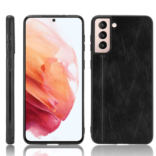 For Samsung Galaxy S21+ 5G / S21 Plus 5G Shockproof Sewing Cow Pattern Skin PC + PU + TPU Case(Black)-garmade.com