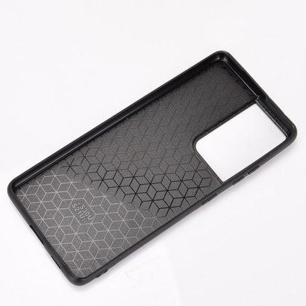 For Samsung Galaxy S21 Ultra 5G Shockproof Sewing Cow Pattern Skin PC + PU + TPU Case(Black)-garmade.com