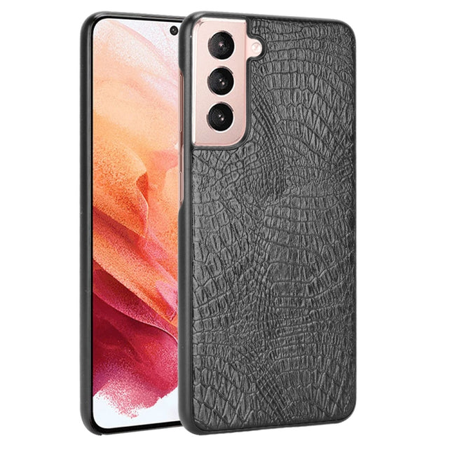 For Samsung Galaxy S21+ 5G / S21 Plus 5G Shockproof Crocodile Texture PC + PU Case(Black)-garmade.com