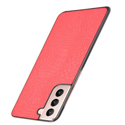 For Samsung Galaxy S21 5G Shockproof Crocodile Texture PC + PU Case(Red)-garmade.com