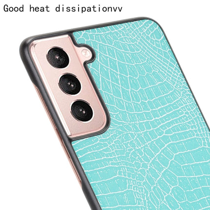 For Samsung Galaxy S21 5G Shockproof Crocodile Texture PC + PU Case(Light Green)-garmade.com