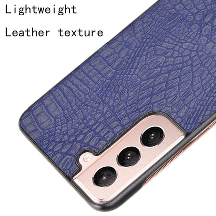 For Samsung Galaxy S21 5G Shockproof Crocodile Texture PC + PU Case(Blue)-garmade.com