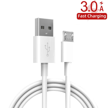YSY-310QC18W QC3.0 Dual Port USB Car Charger + 3A USB to Micro USB Data Cable, Cable Length: 1m(White)-garmade.com
