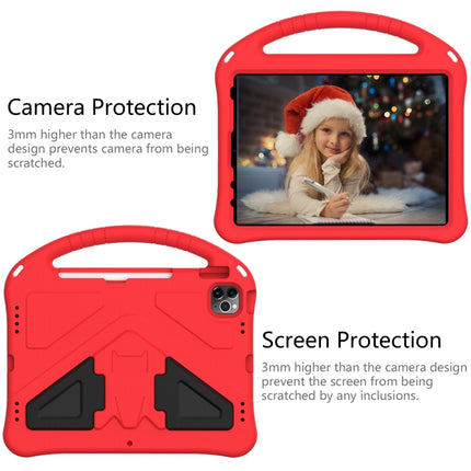 For iPad Pro 11（2020&2018) EVA Flat Anti Falling Protective Tablet Case Shell with Holder(Red)-garmade.com