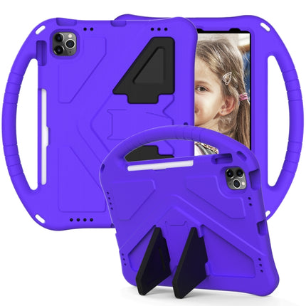 For iPad Pro 11（2020&2018) EVA Flat Anti Falling Protective Tablet Case Shell with Holder(Purple)-garmade.com
