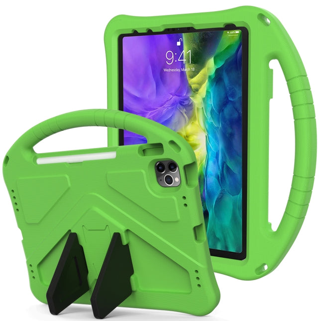 For iPad Pro 11（2020&2018) EVA Flat Anti Falling Protective Tablet Case Shell with Holder(Green)-garmade.com