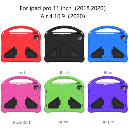 For iPad Pro 11（2020&2018) EVA Flat Anti Falling Protective Tablet Case Shell with Holder(Blue)-garmade.com