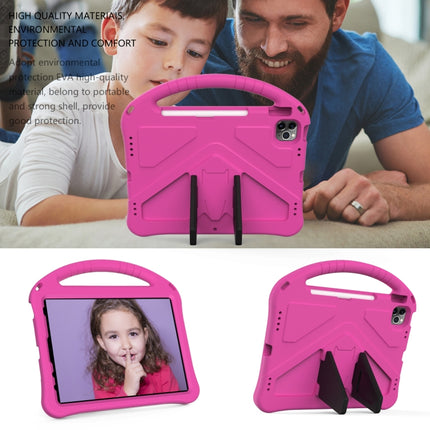 For iPad Air 2022 / 2020 10.9 EVA Flat Anti Falling Protective Case Shell with Holder(RoseRed)-garmade.com