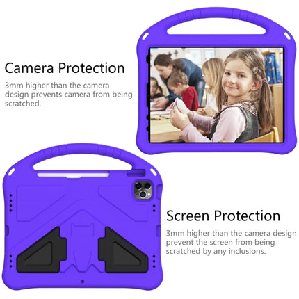 For iPad Air 2022 / 2020 10.9 EVA Flat Anti Falling Protective Case Shell with Holder(Purple)-garmade.com