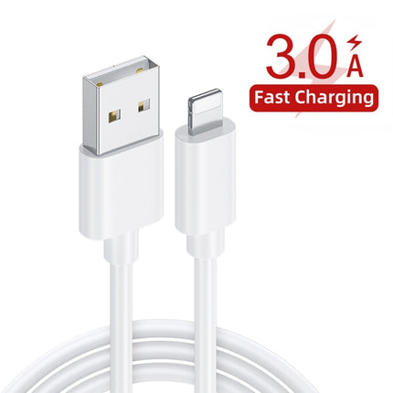 LZ-023 18W QC 3.0 USB Portable Travel Charger + 3A USB to 8 Pin Data Cable, EU Plug(White)-garmade.com