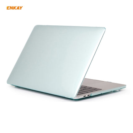 ENKAY 3 in 1 Crystal Laptop Protective Case + US Version TPU Keyboard Film + Anti-dust Plugs Set for MacBook Pro 13.3 inch A1708 (without Touch Bar)(Green)-garmade.com