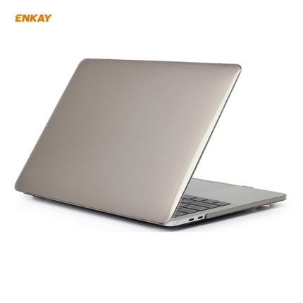 ENKAY 3 in 1 Crystal Laptop Protective Case + US Version TPU Keyboard Film + Anti-dust Plugs Set for MacBook Pro 13.3 inch A1708 (without Touch Bar)(Grey)-garmade.com